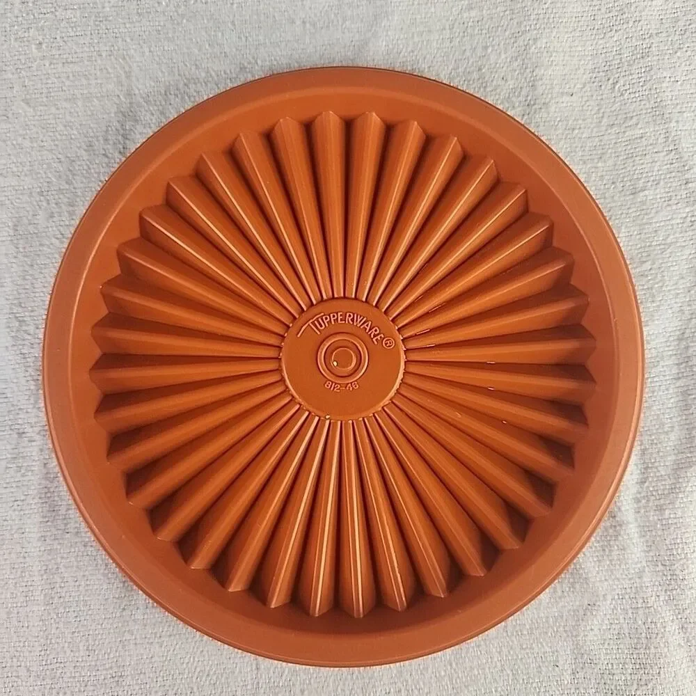 Canister Tupperware Servalier 886 Harvest Orange With Lid 812 Starburst Vintage
